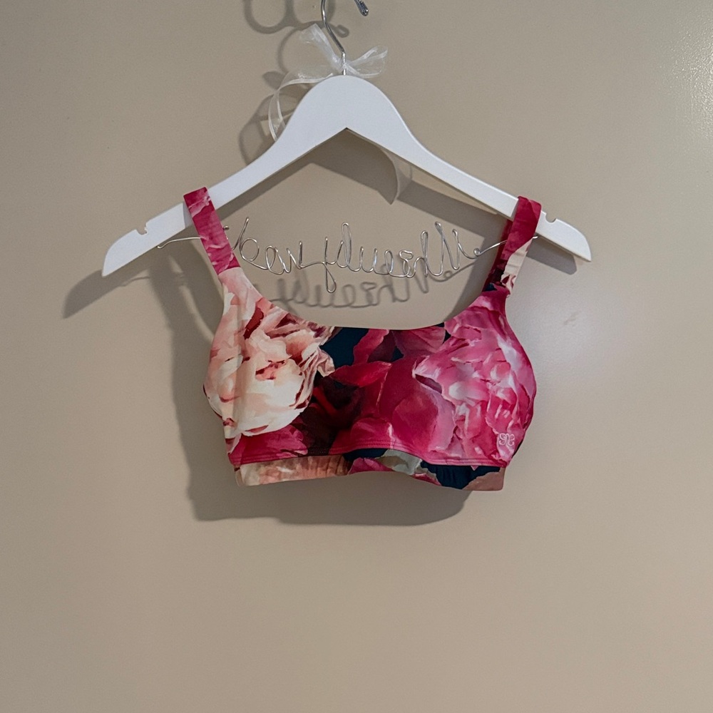 Albion Floral Pink Red Sports Bra